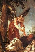 Juan Antonio Escalante An Angel Awakens the Prophet Elijah oil on canvas